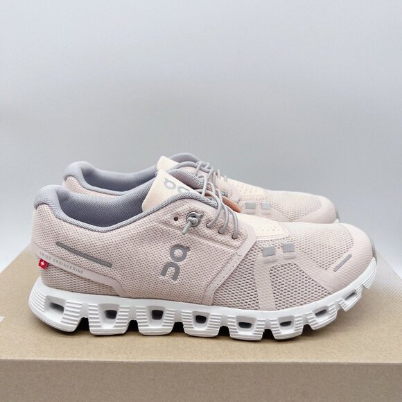 ON Cloud 5 Running Shoes Sneaker Shell/ White Pink Womens Size US 7 - Picture 5 of 12